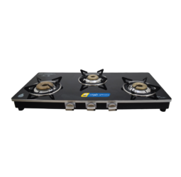 Dazzle Auto 3 Burner Glass Top Gas Stove