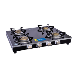 Dazzle Auto 4 Burner Glass Top Gas Stove