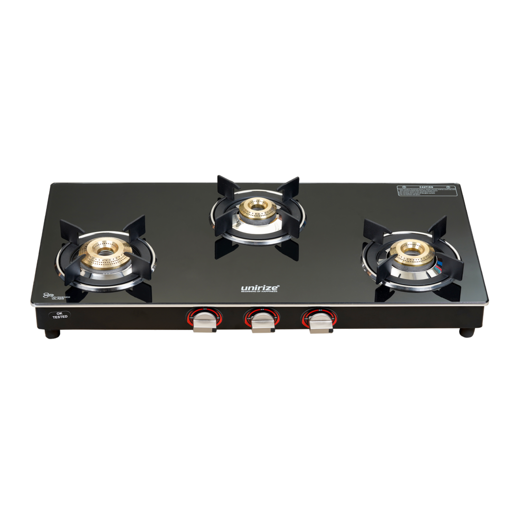 Dazzle Auto 3 Burner Glass Top Gas Stove New