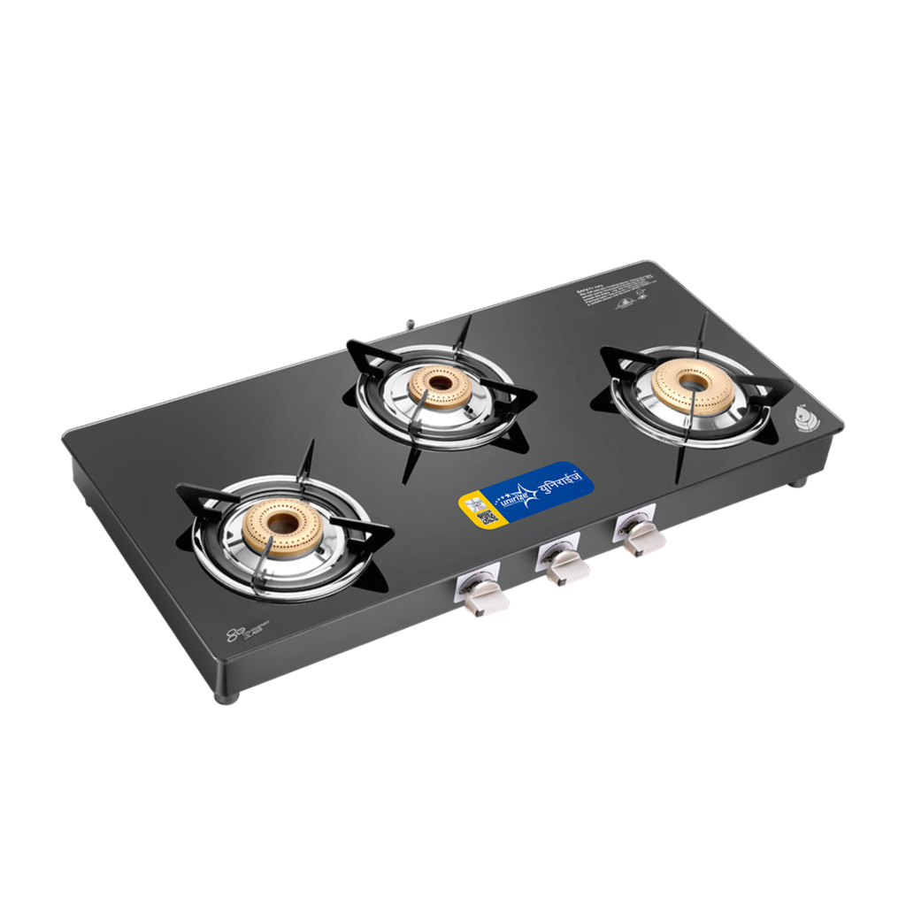 Desire Non-Auto 3 Burner Glass Top Gas Stove