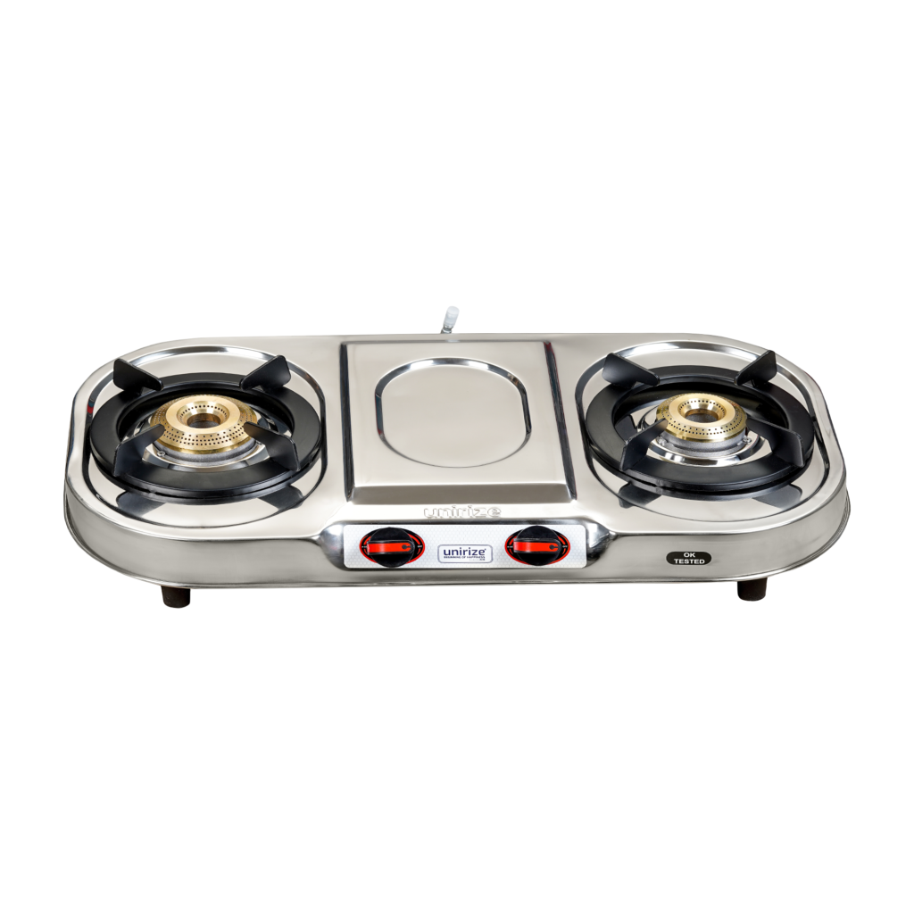 Unirize Stainless Steel Platinum 2 Burner Auto Gas Stove