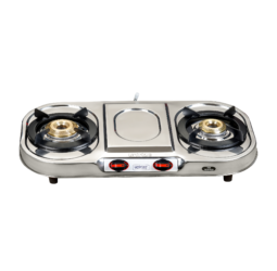 Unirize Stainless Steel Platinum 2 Burner Auto Gas Stove