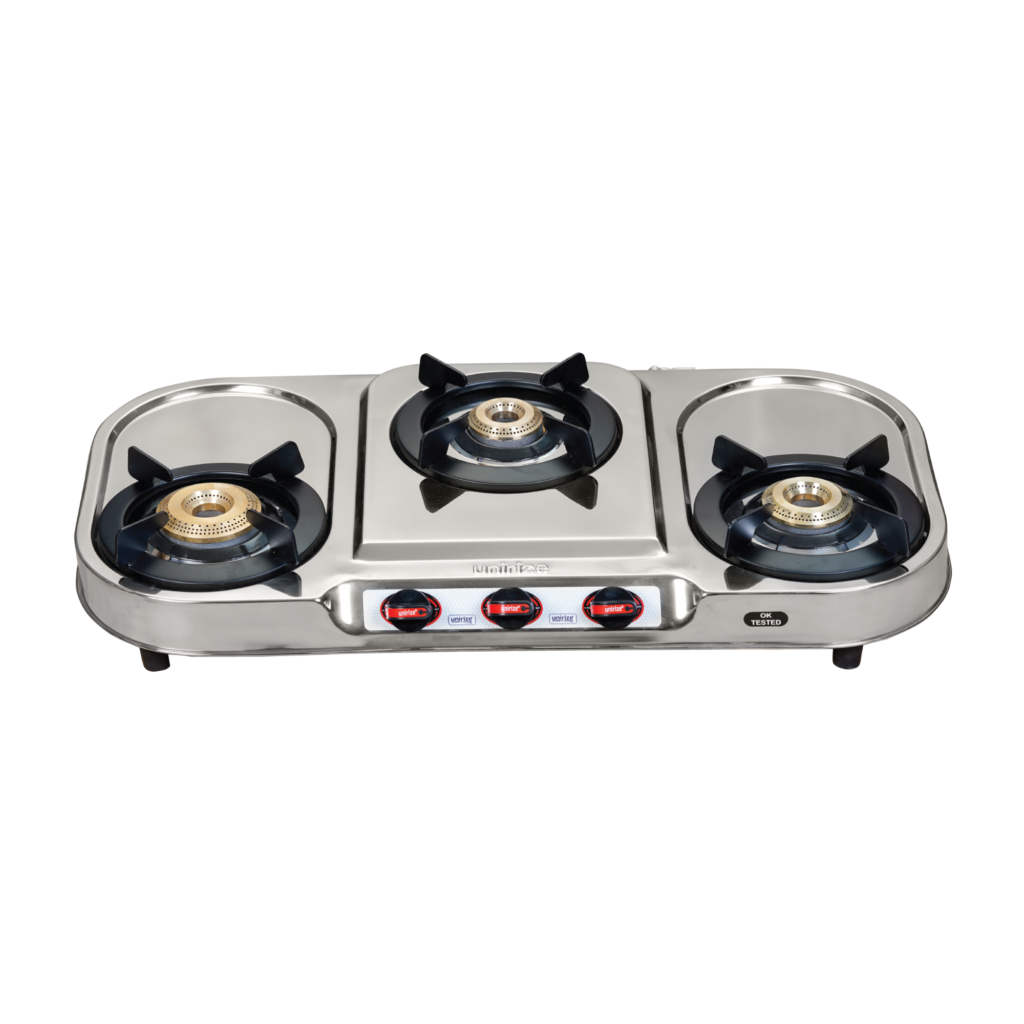 Unirize Stainless Steel Platinum 3 Burner Auto Gas Stove