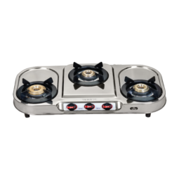 Unirize Stainless Steel Platinum 3 Burner Auto Gas Stove