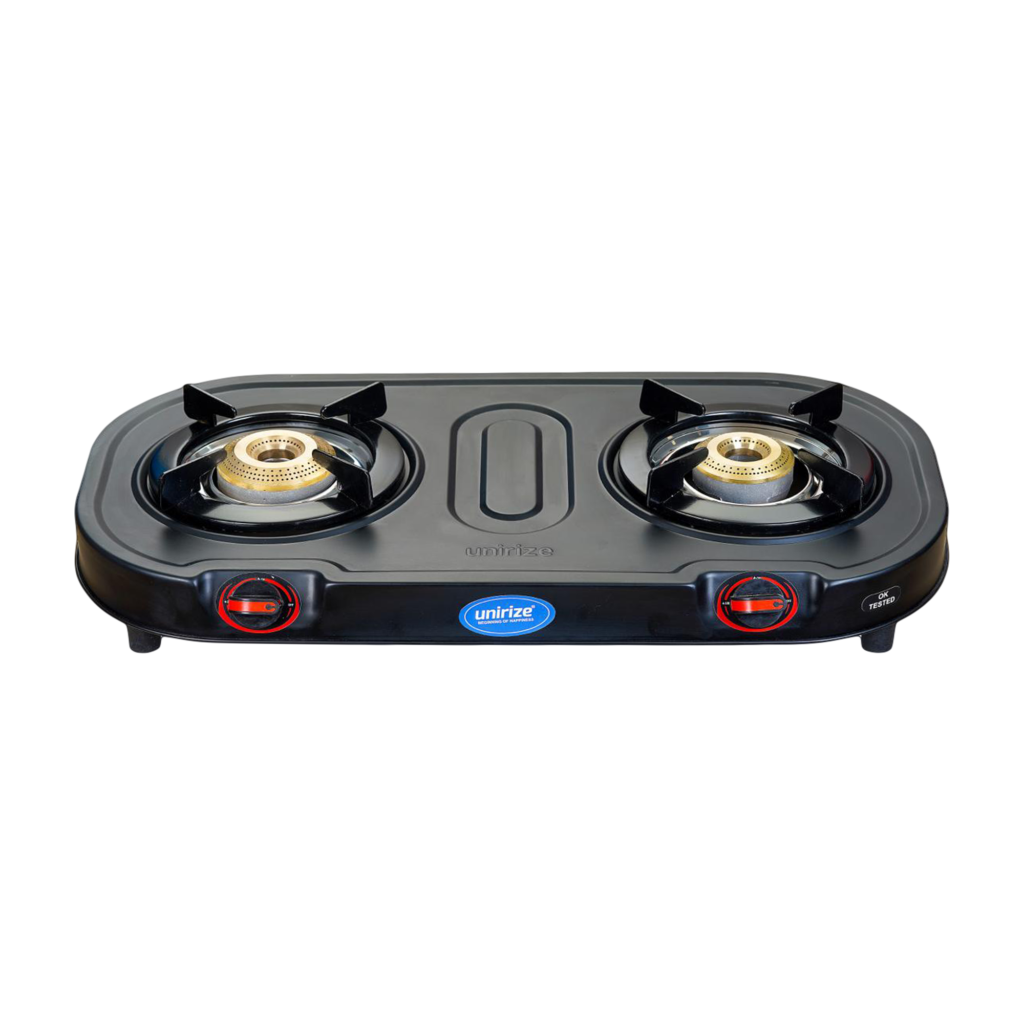 Unirize Stainless Steel Platinum Pro Black 2 Burner Auto Gas Stove