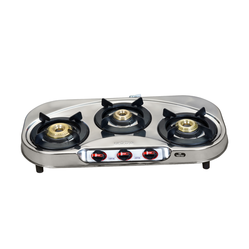 Unirize Stainless Steel Platinum Pro 3 Burner Non-Auto Gas Stove