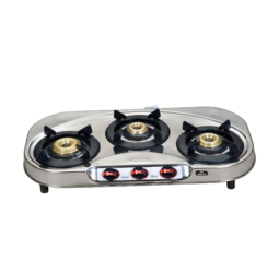 Unirize Stainless Steel Platinum Pro 3 Burner Auto Gas Stove