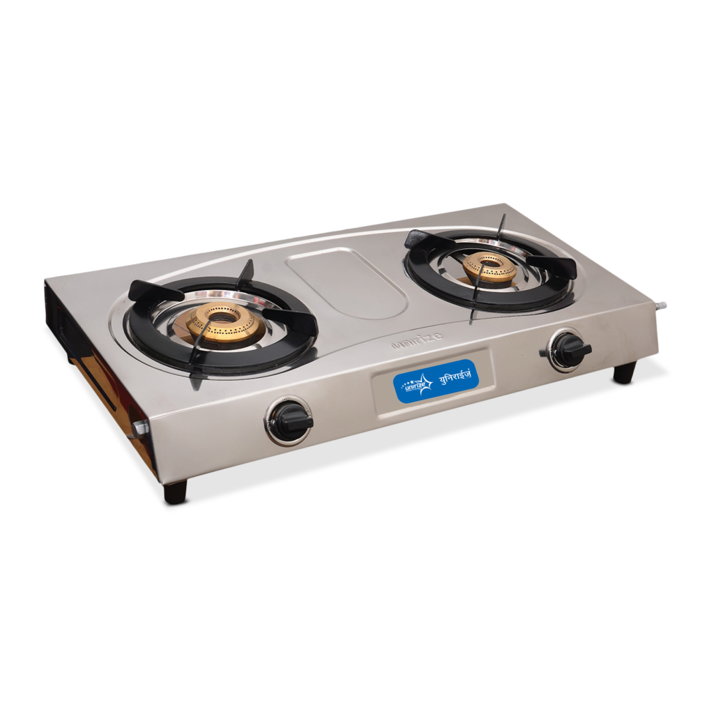 Unirize Stainless Steel Solitaire 2 Burner Auto Gas Stove