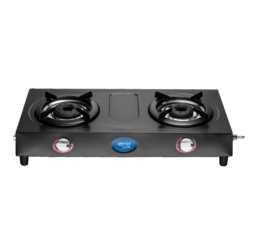 Unirize Stainless Steel Solitaire Black 2 Burner Auto Gas Stove