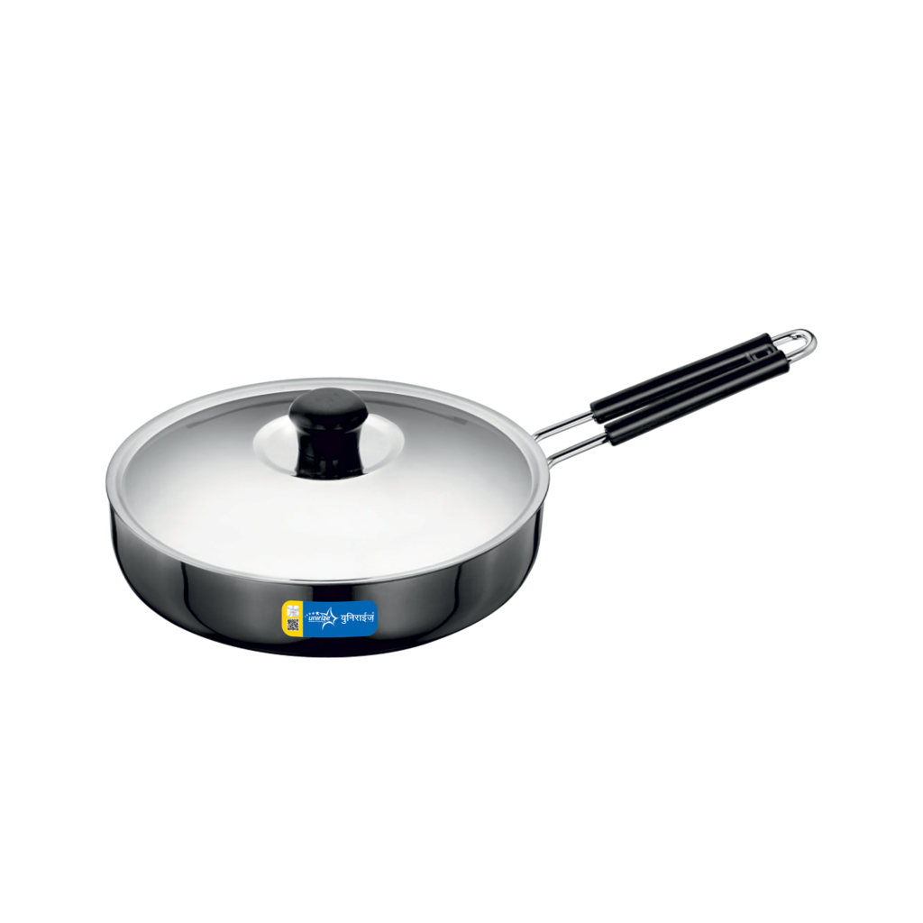 Unirize Hard Anodised Induction Fry Pan with Stainless Steel Lid 210mm