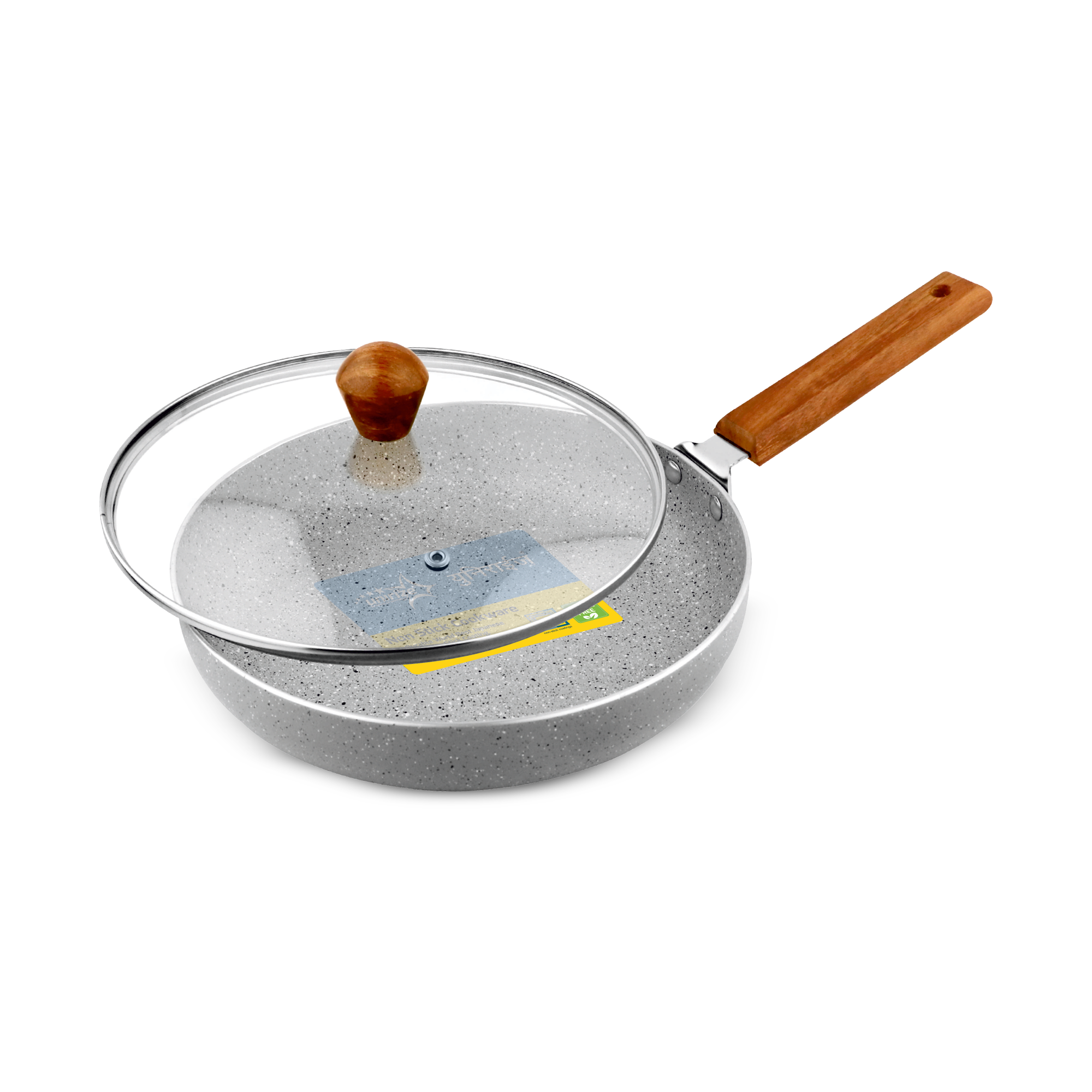 Unirize M-Series Aluminium NS, Induction Fry Pan with Glass Lid 24cm