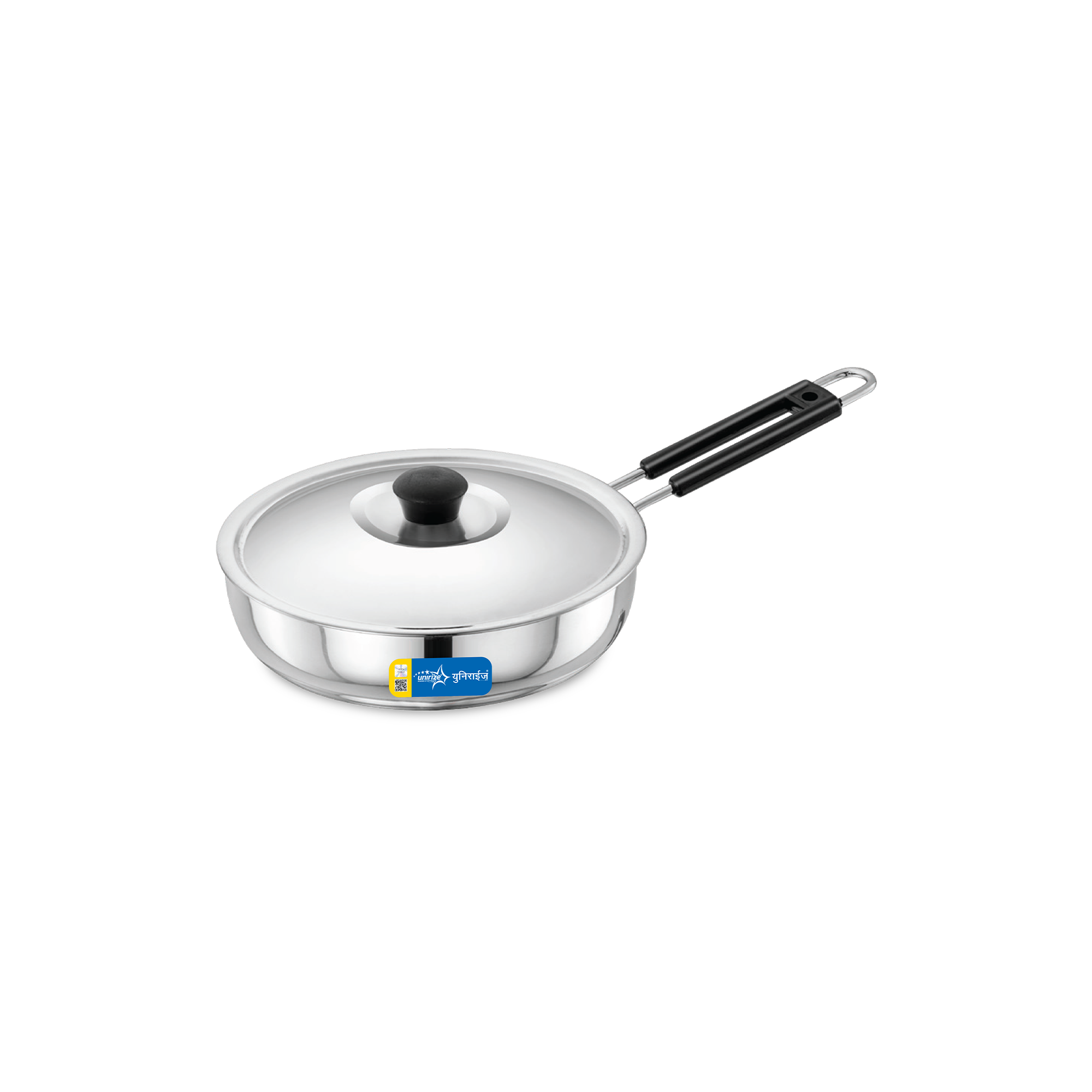 Unirize Induction Polish Fry Pan with Stainless Steel Lid 170mm