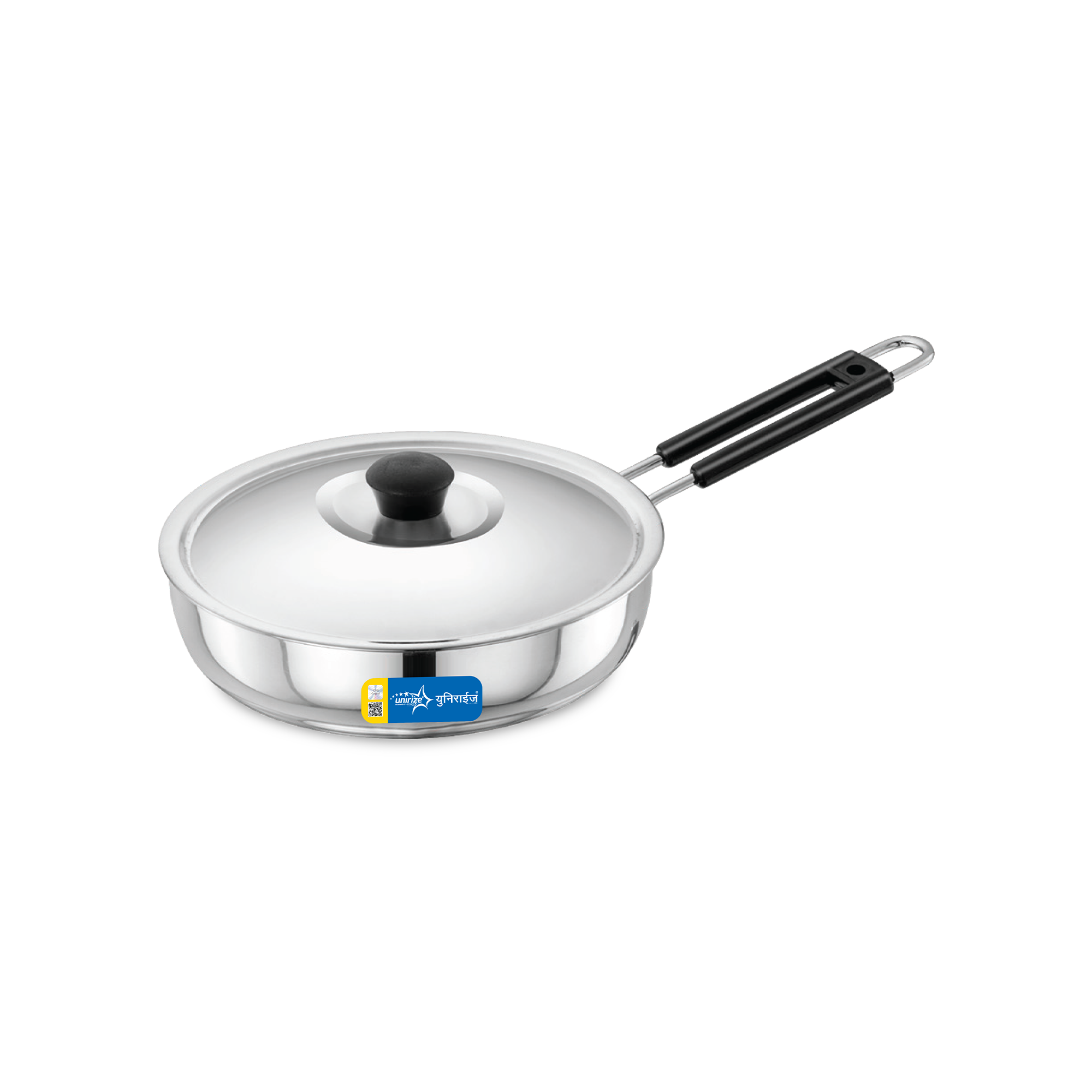 Unirize Induction Polish Fry Pan with Stainless Steel Lid 210mm