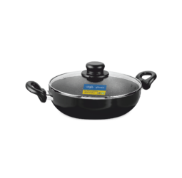 Unirize 3.25mm Non-Stick Induction Kadhai with Glass Lid 26cm