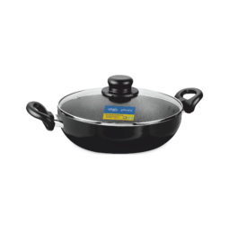 Unirize 3.25mm Non-Stick Induction Kadhai with Glass Lid 28cm