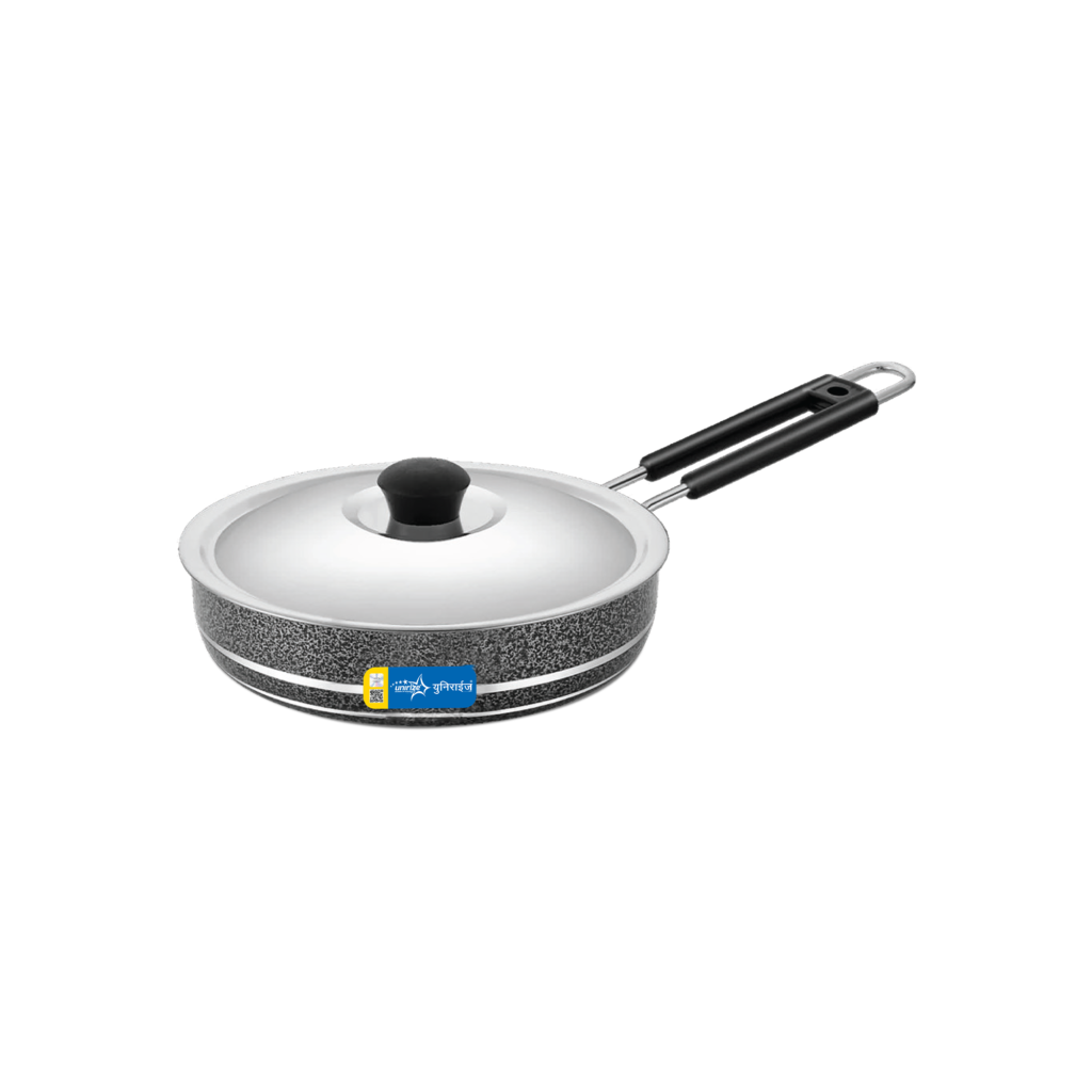 Unirize Powder Coating Induction Fry Pan with Stainless Steel Lid 190mm