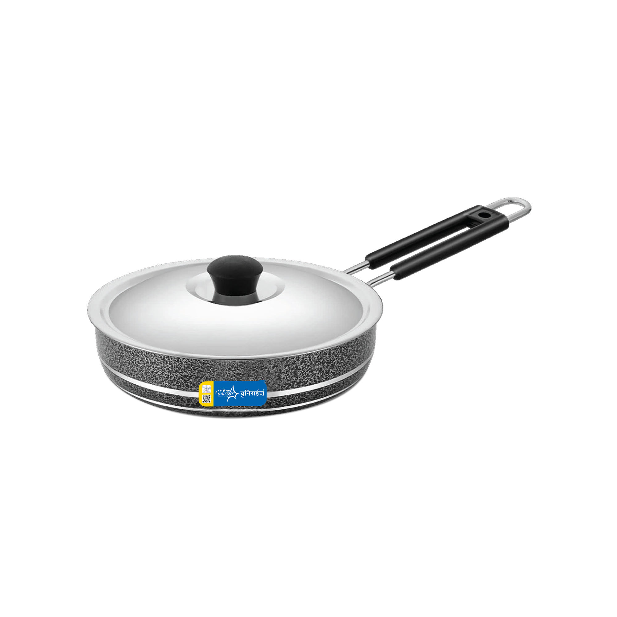 Unirize Powder Coating Induction Fry Pan with Stainless Steel Lid 210mm