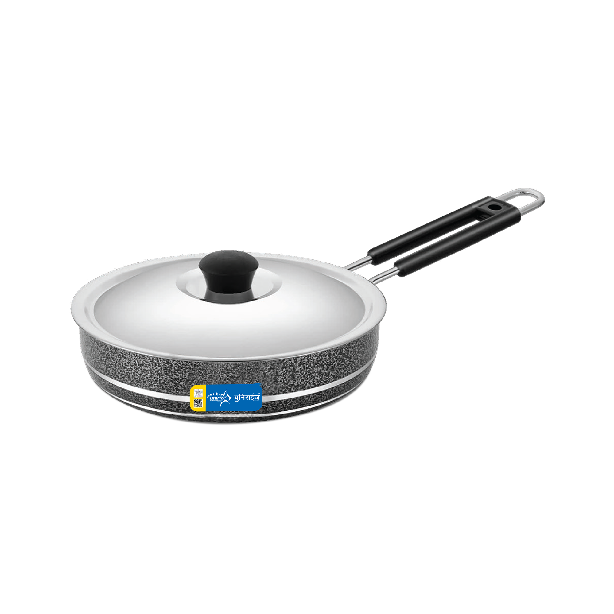 Unirize Powder Coating Non-Induction Fry Pan with Stainless Steel Lid 230mm