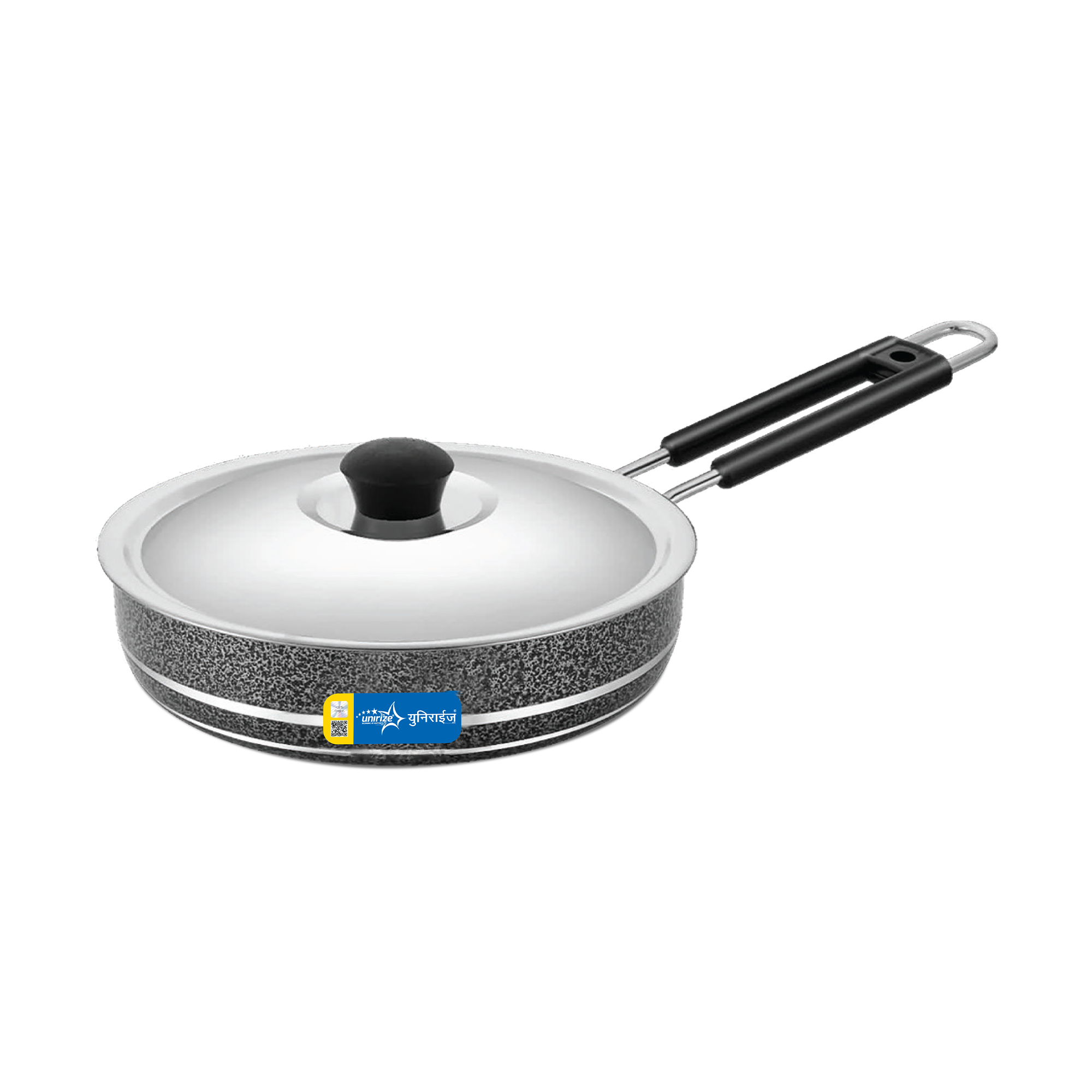 Unirize Powder Coating Induction Fry Pan with Stainless Steel Lid 250mm