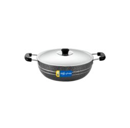 Unirize Powder Coating Induction Kadhai with Stainless Steel Lid 2Ltr