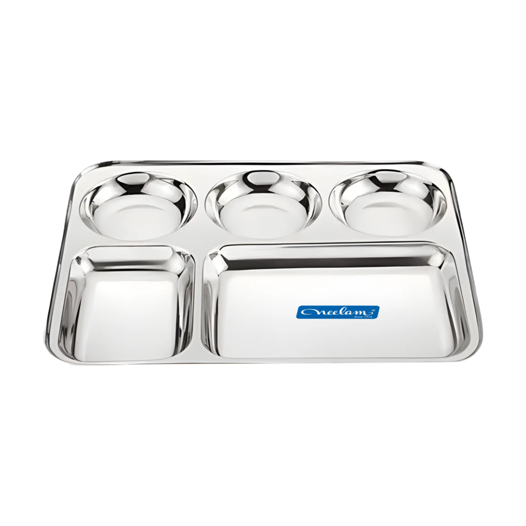 Neelam Stainless Steel Compartmental Tray DLX 5 in 1 (Per KG)