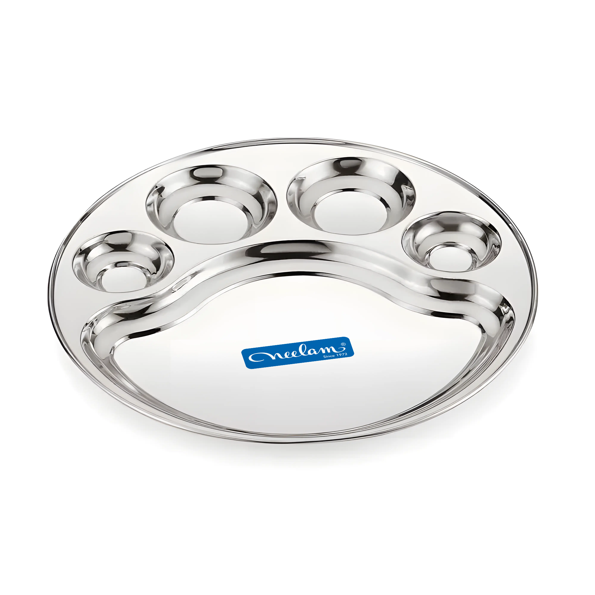 Neelam Stainless Steel Compartmental Tray Smiley (Per KG)