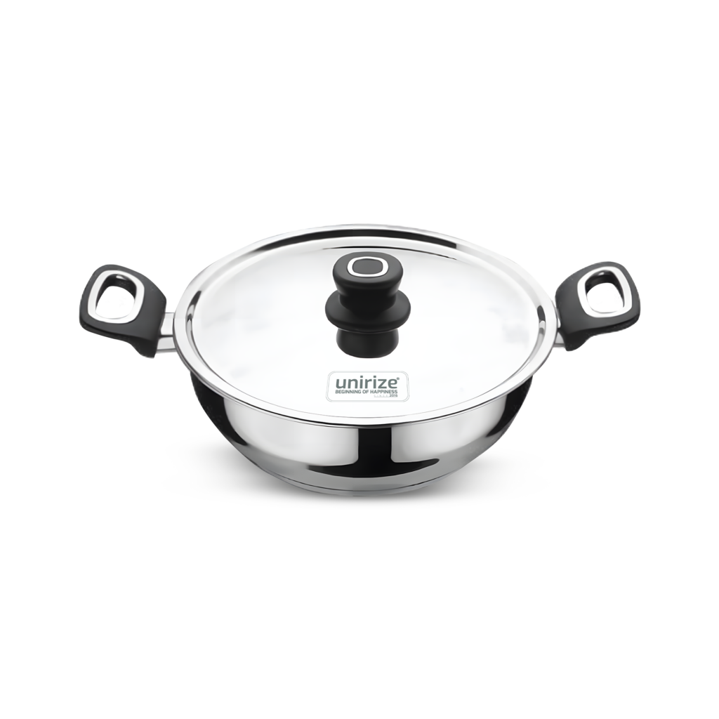 Unirize Triply Bottom Induction Kadhai with SS Lid 28cm