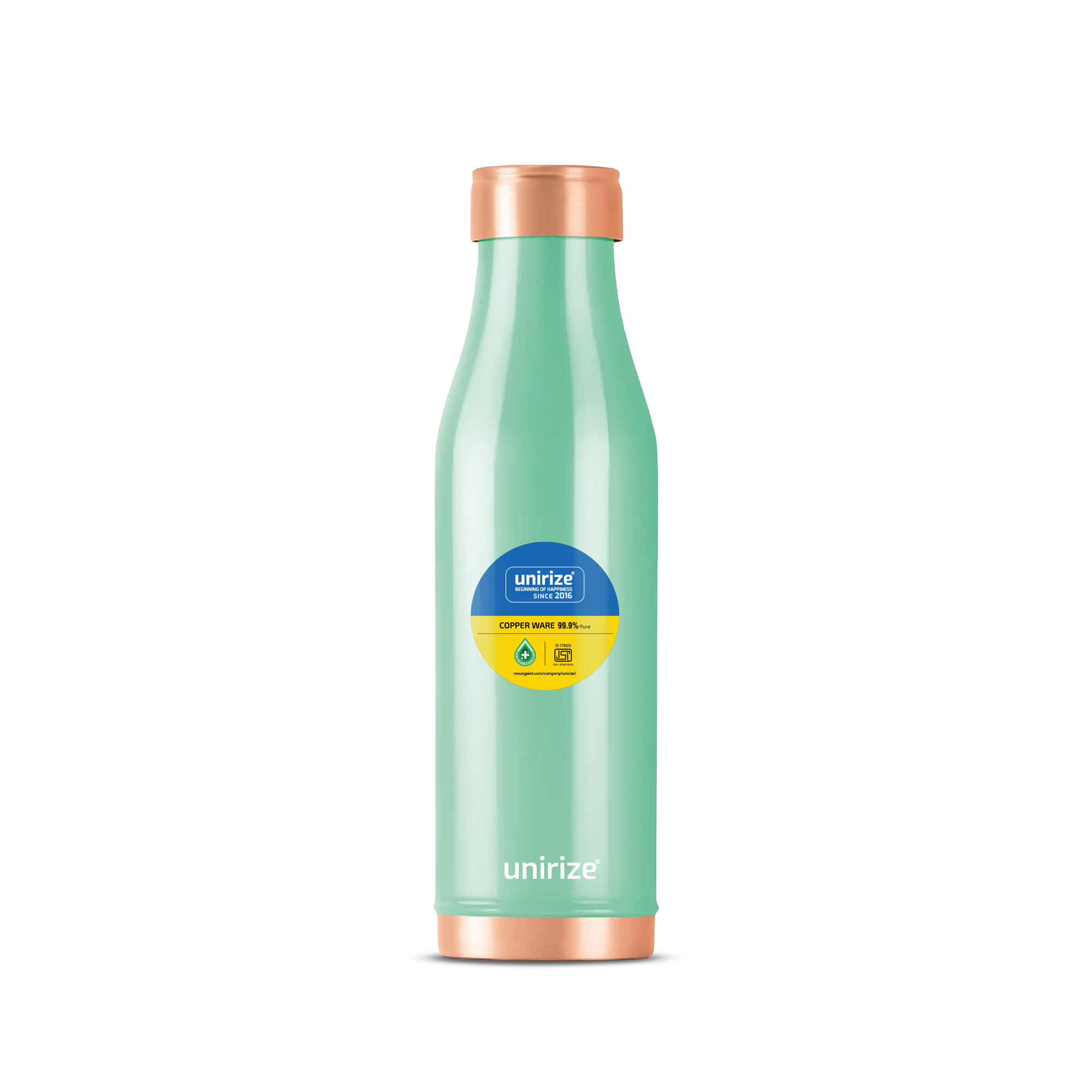 Unirize Copper Bottle Slim Green 1000ml