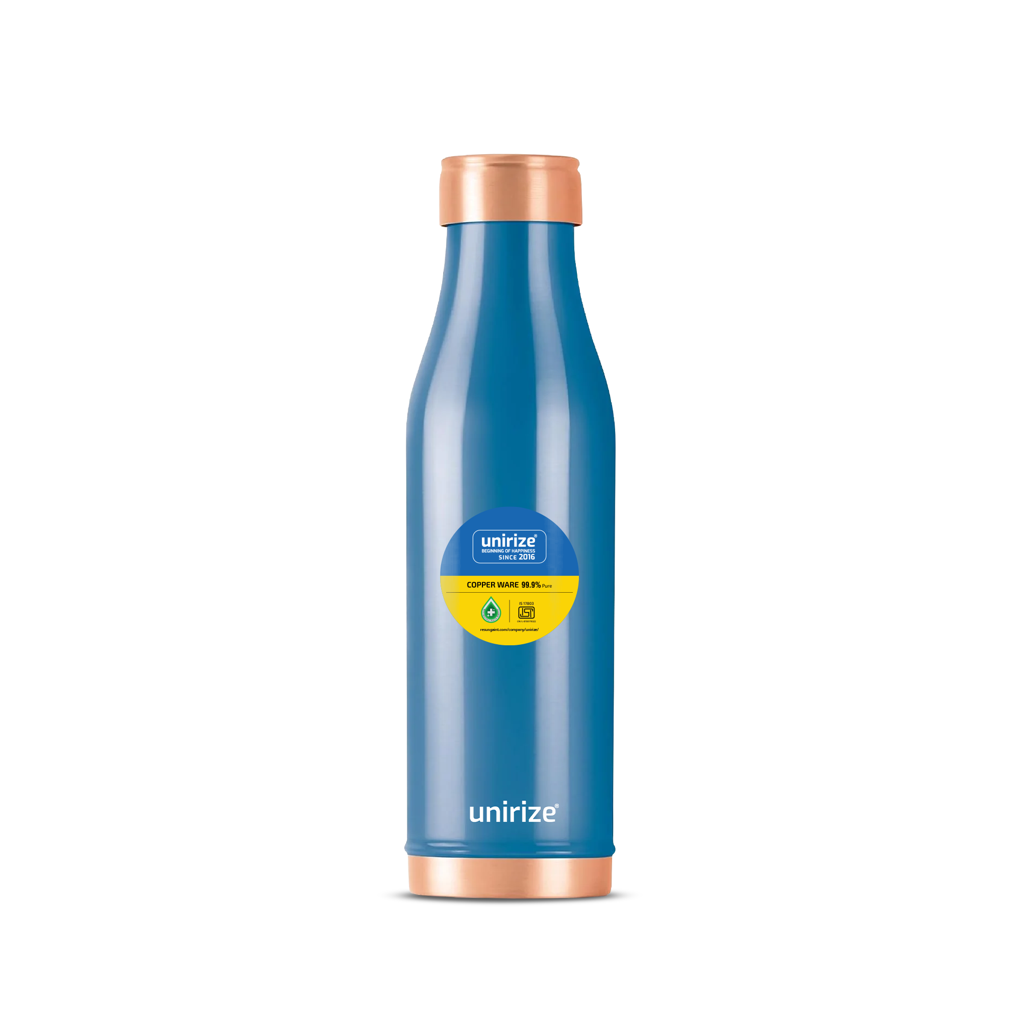Unirize Copper Bottle Slim Blue 1000ml