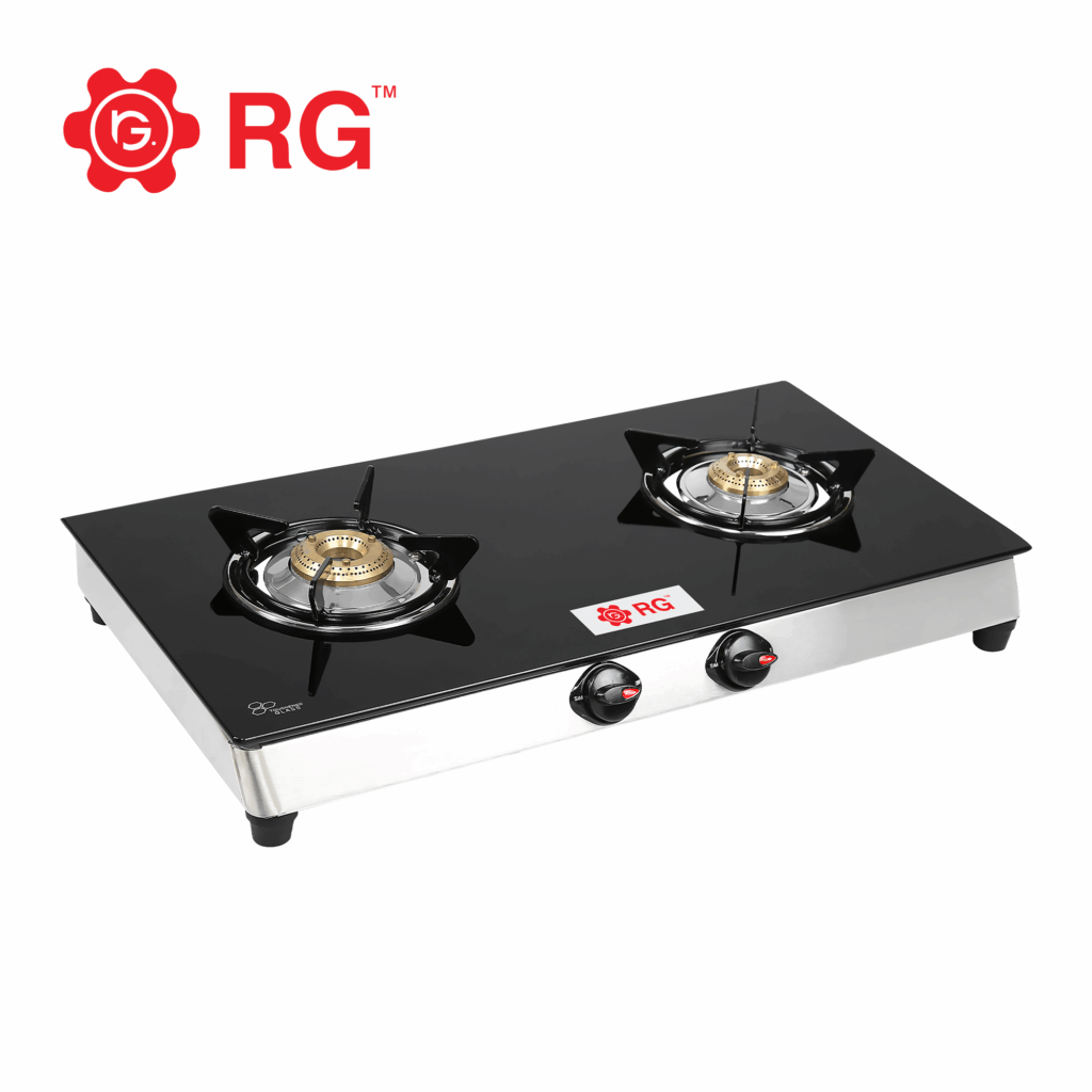 RG Glass Top S250 DLX Black G.T. Auto 2 Burner